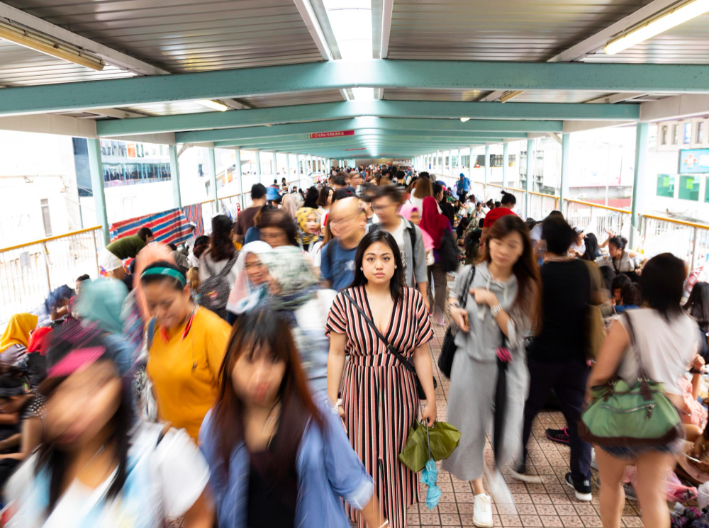 A busy scene in Hong Kong